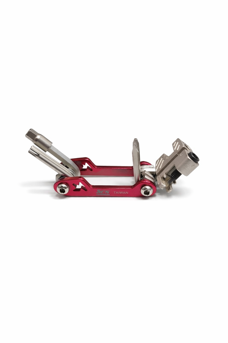 Load image into Gallery viewer, MULTI USE FOLDING TOOL RED SCT-49 TAIWAN
